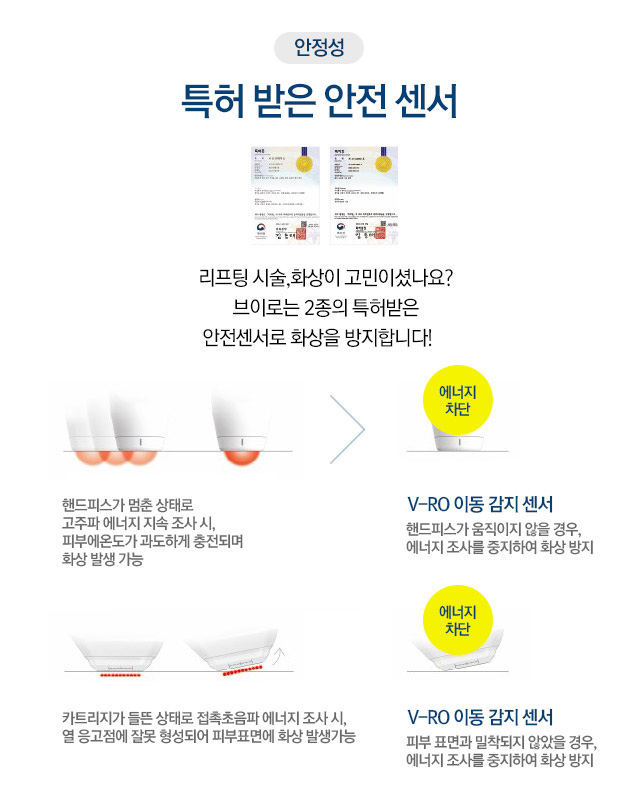 안정성 : 특허 받은 안전 센서 